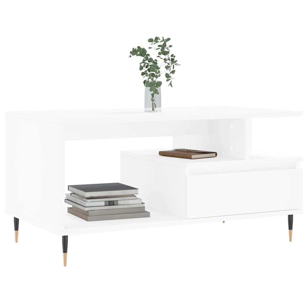 Stolić za kavu bijeli 90 x 49 x 45 cm od konstruiranog drva