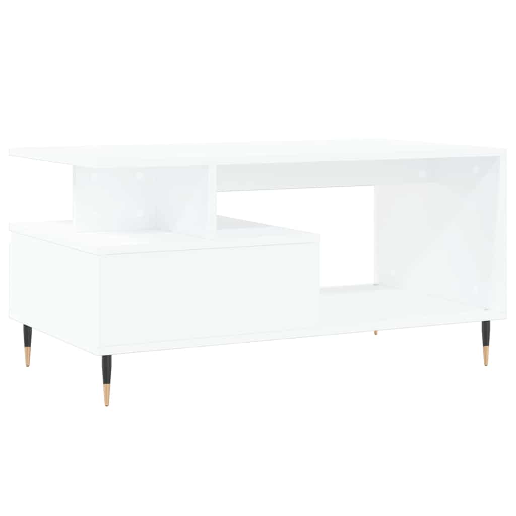 Stolić za kavu bijeli 90 x 49 x 45 cm od konstruiranog drva