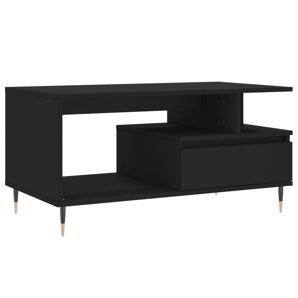 Stolić za kavu crni 90 x 49 x 45 cm od konstruiranog drva