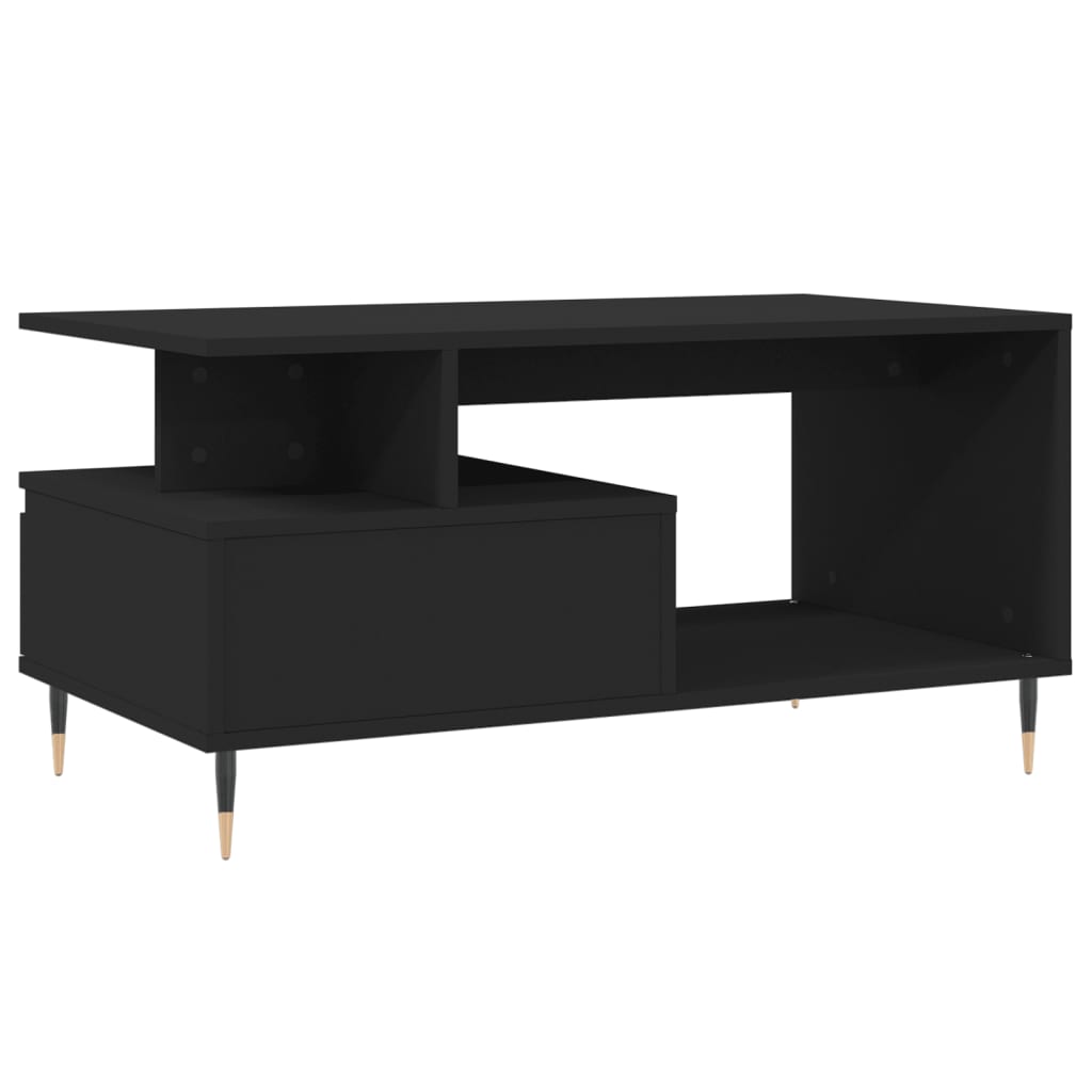 Stolić za kavu crni 90 x 49 x 45 cm od konstruiranog drva