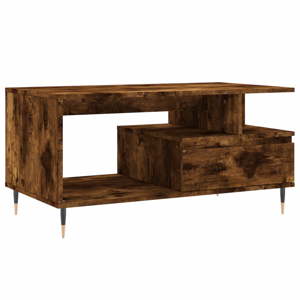 Stolić za kavu boja hrasta 90x49x45 cm konstruirano drvo