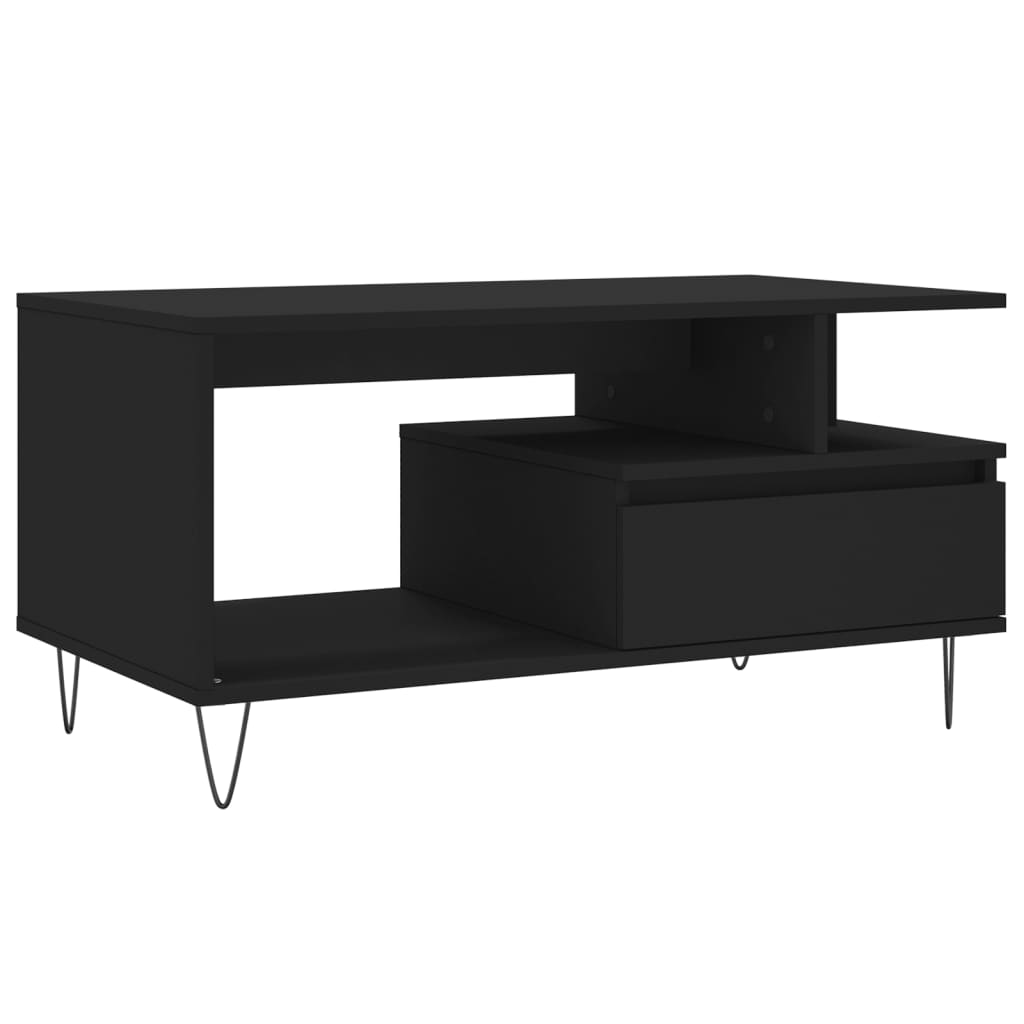 Stolić za kavu crni 90 x 49 x 45 cm od konstruiranog drva