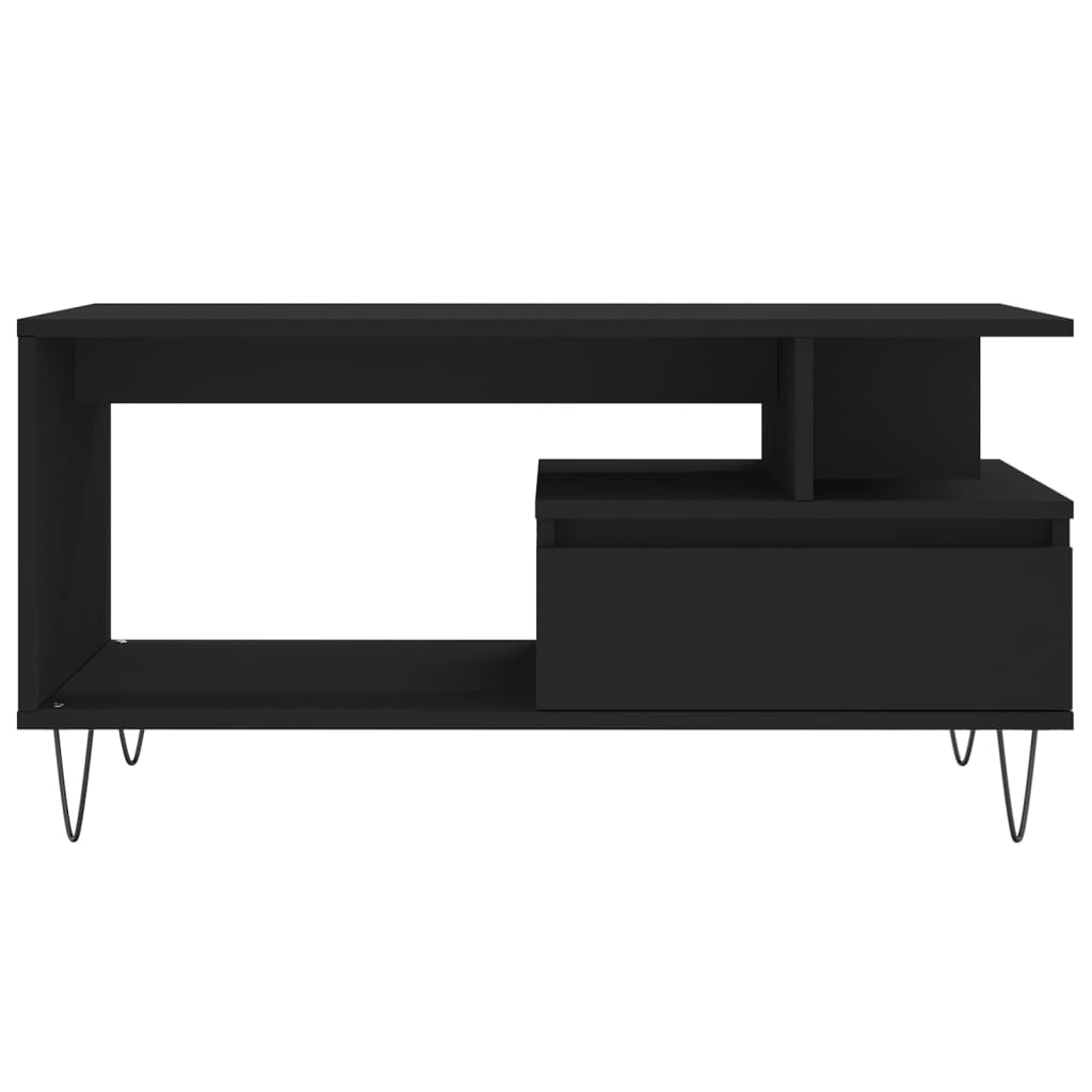 Stolić za kavu crni 90 x 49 x 45 cm od konstruiranog drva