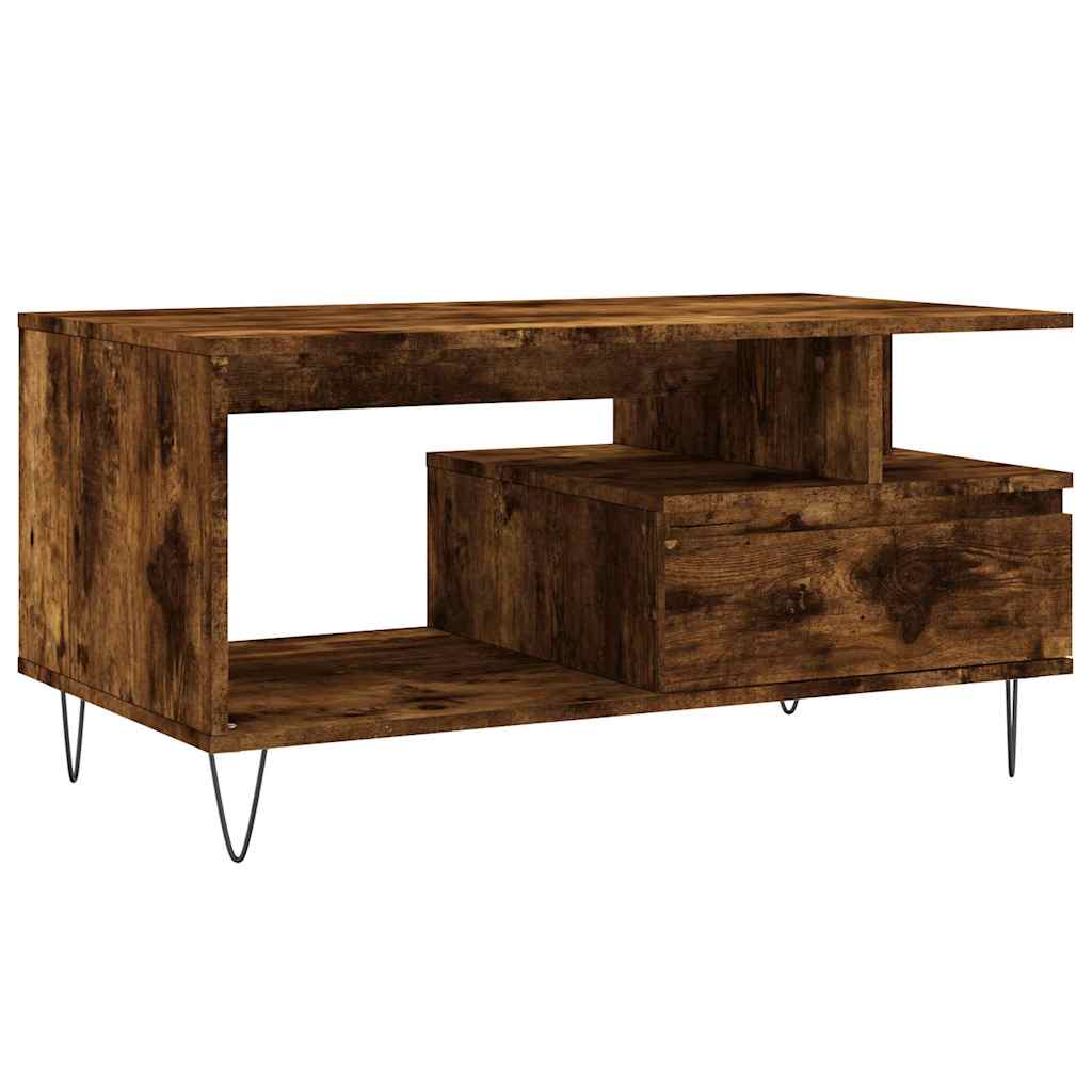 Stolić za kavu boja hrasta 90x49x45 cm konstruirano drvo