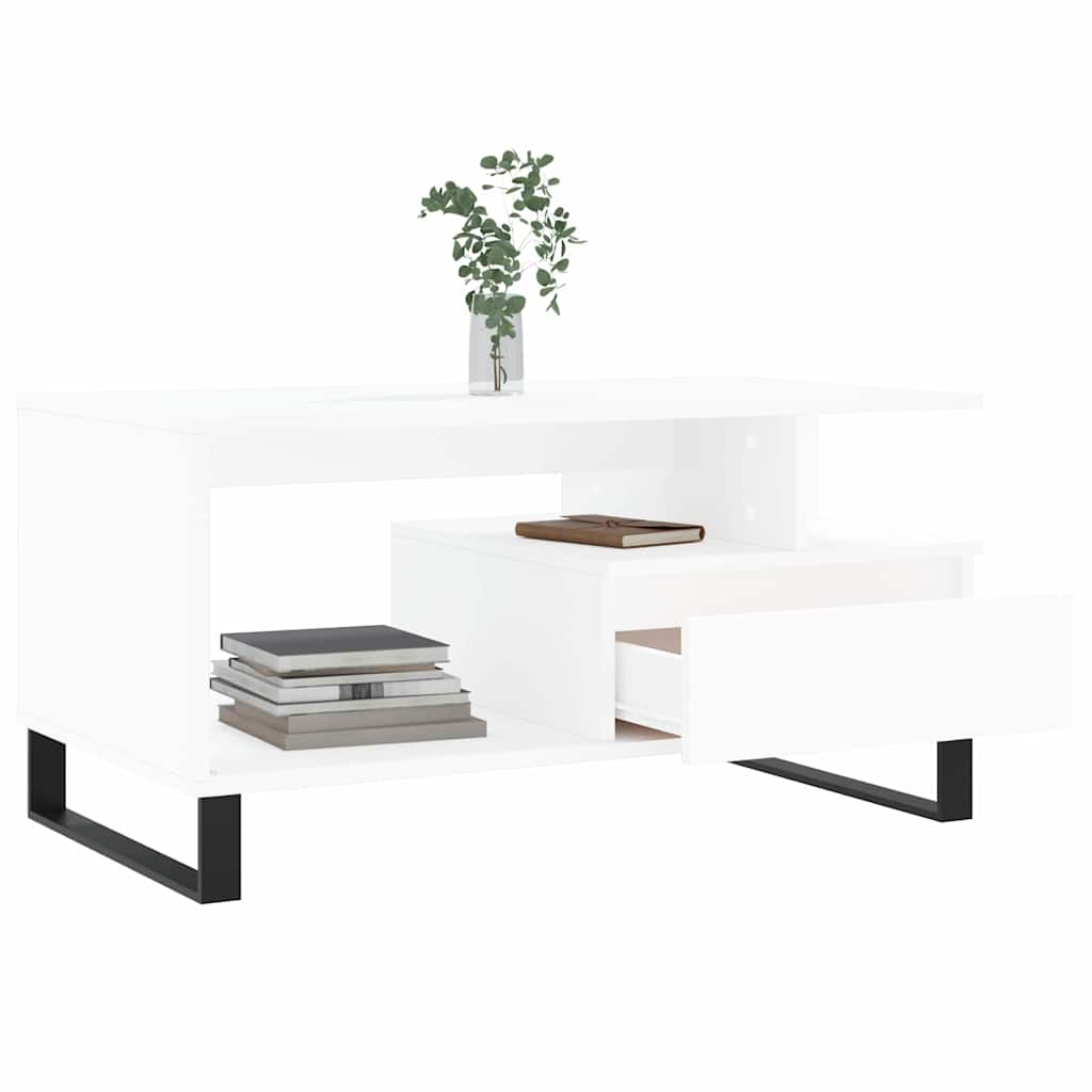 Stolić za kavu bijeli 90 x 49 x 45 cm od konstruiranog drva
