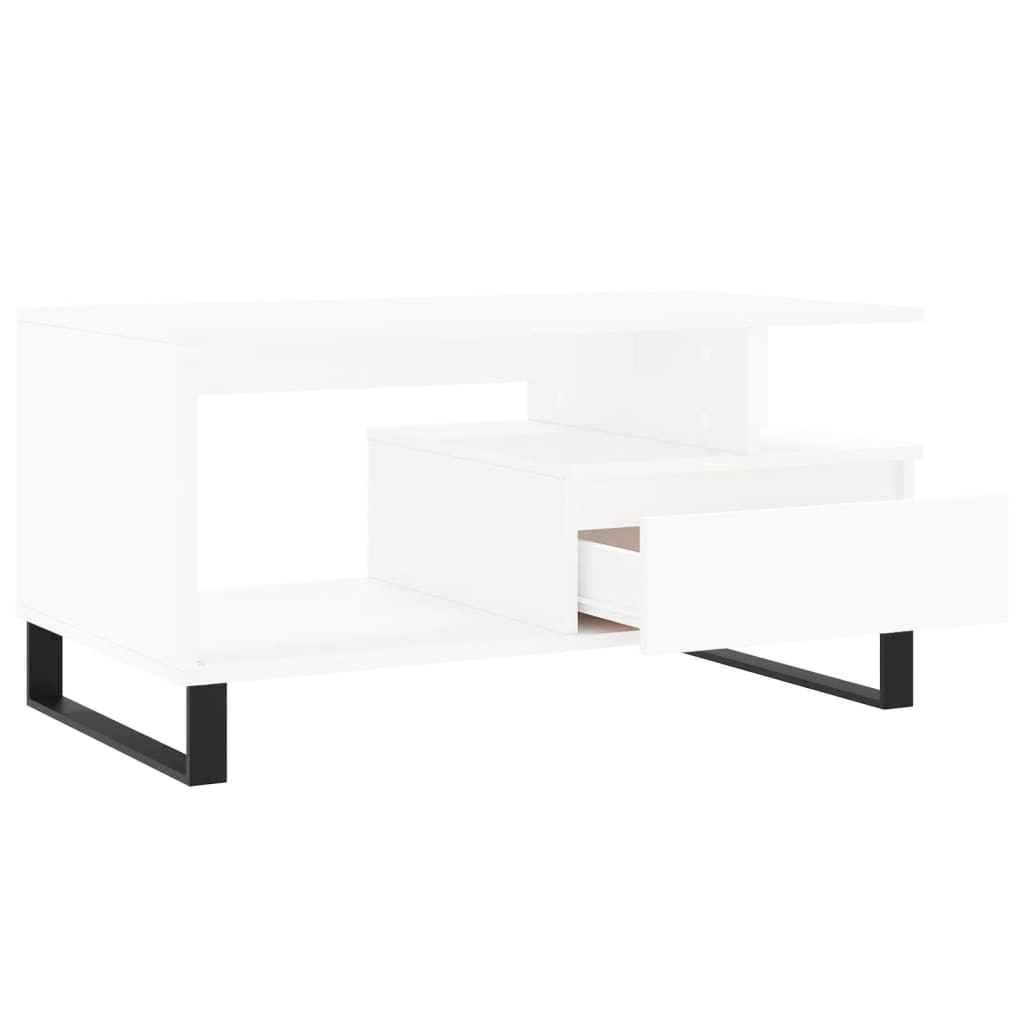 Stolić za kavu bijeli 90 x 49 x 45 cm od konstruiranog drva