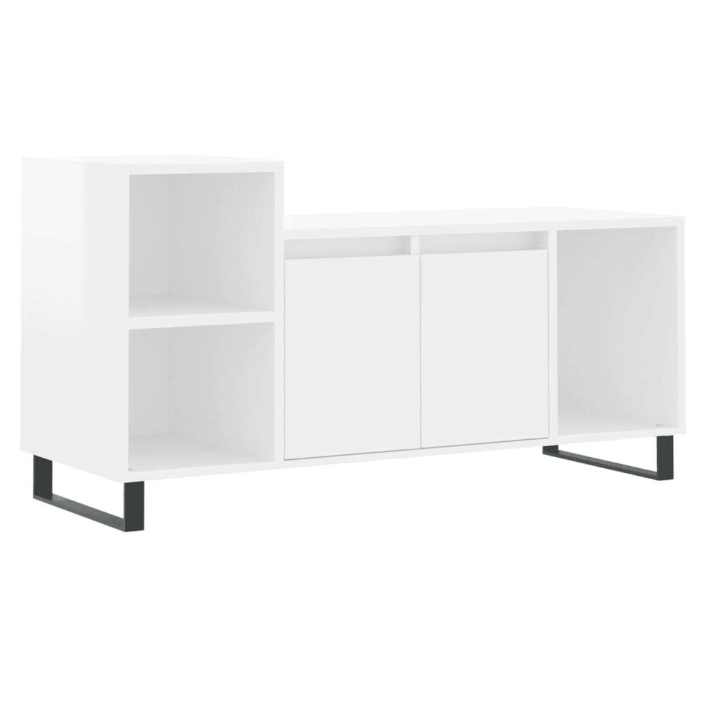 TV ormarić sjajni bijeli 100 x 35 x 55 cm od konstruiranog drva