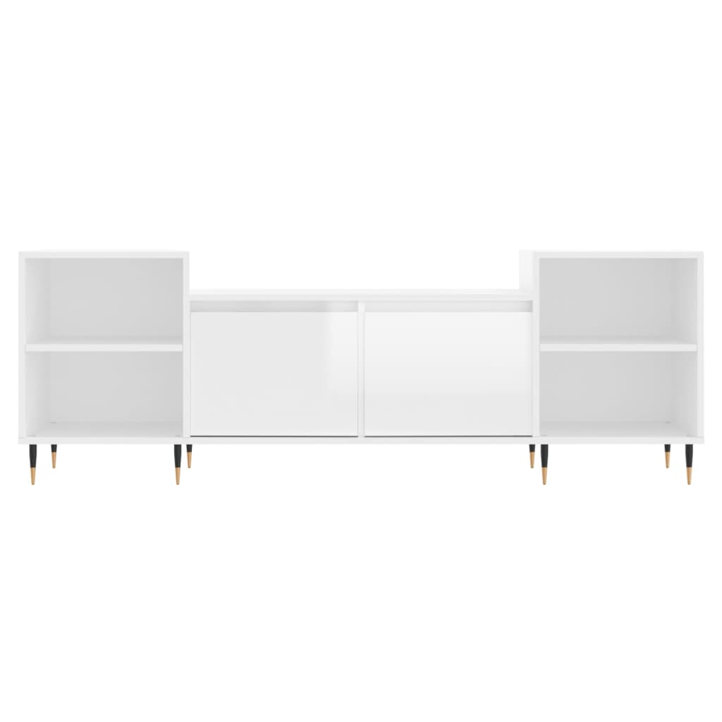 TV ormarić sjajni bijeli 160x35x55 cm od konstruiranog drva