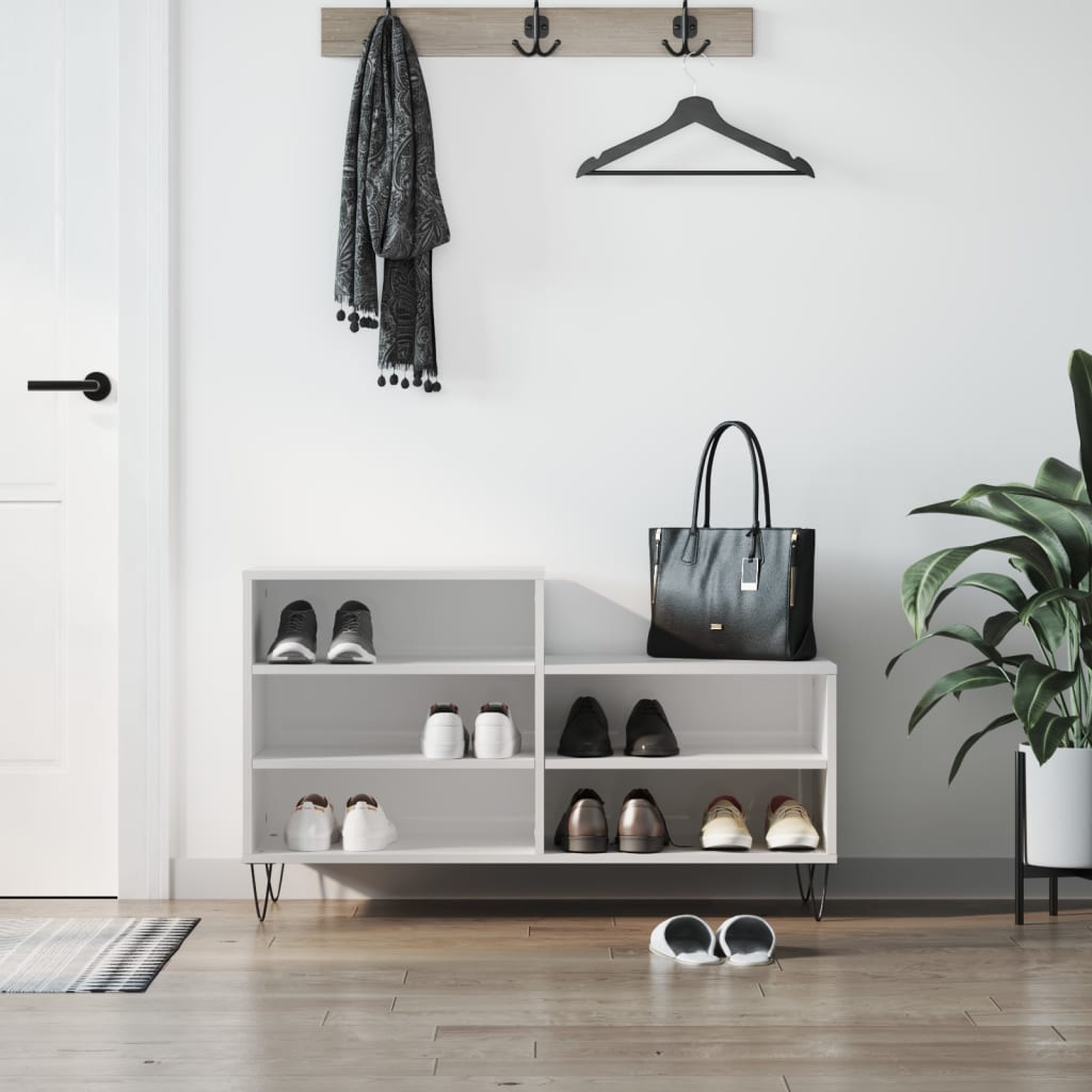 Ormarić za cipele sjajni bijeli 102x36x60 cm konstruirano drvo
