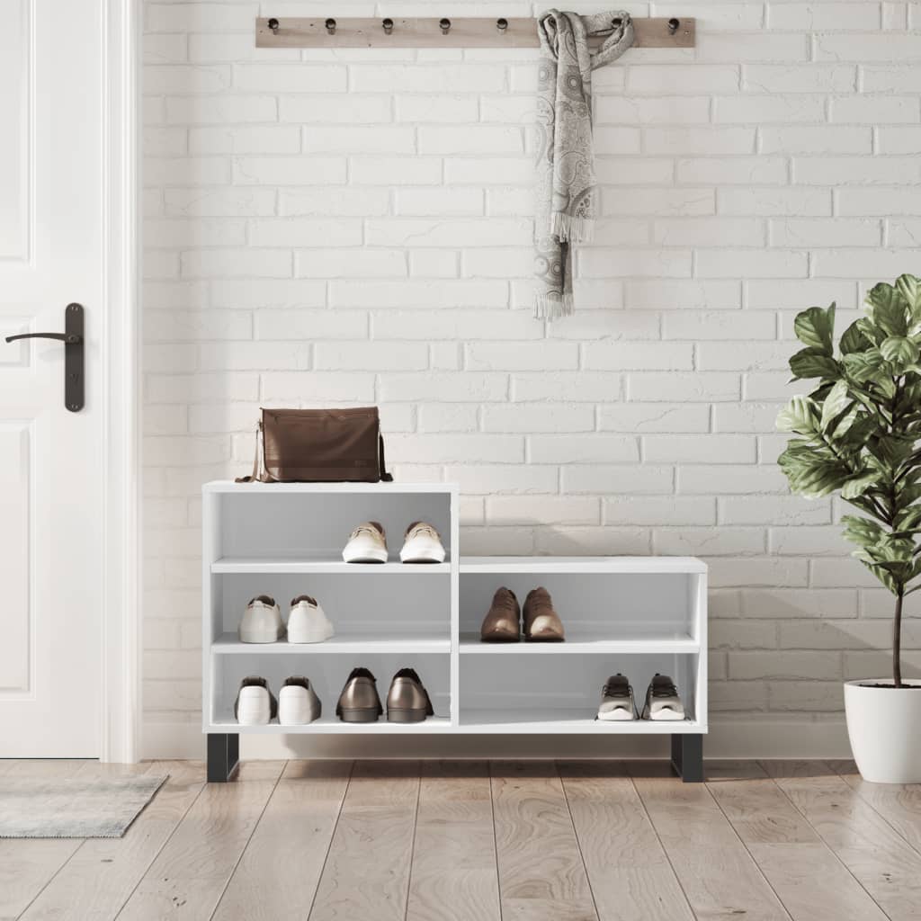 Ormarić za cipele sjajni bijeli 102x36x60 cm konstruirano drvo