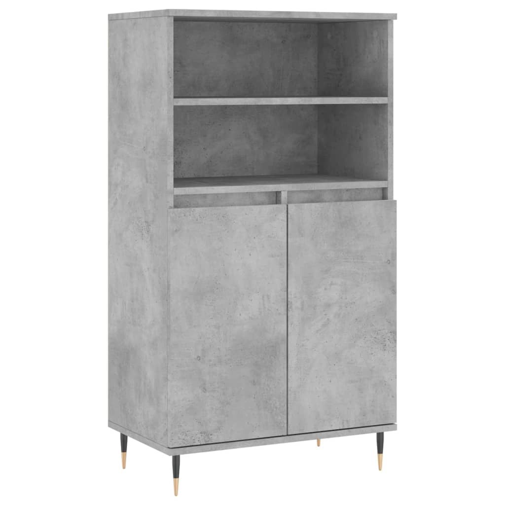 Visoka komoda siva betona 60x36x110 cm od konstruiranog drva
