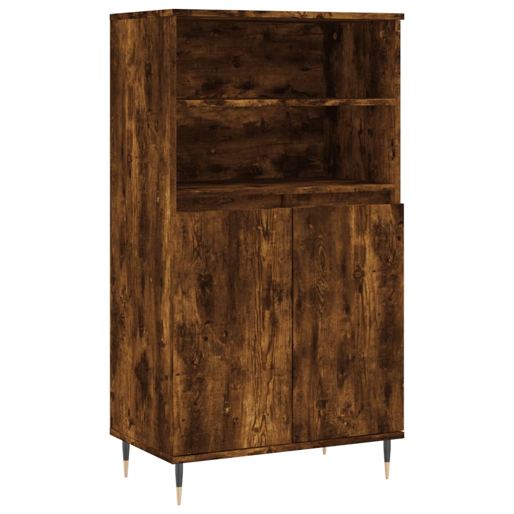 Visoka komoda dimljenog hrasta 60x36x110 cm konstruiranog drva