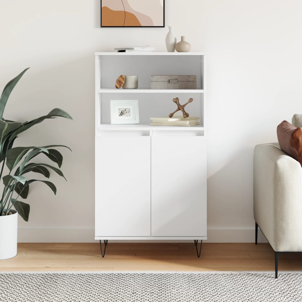 Visoka komoda bijela 60x36x110 cm od konstruiranog drva