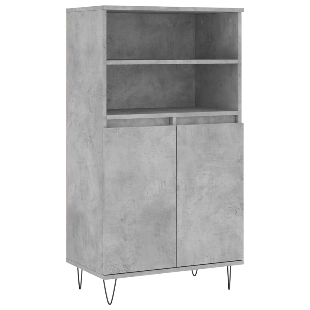 Visoka komoda siva betona 60x36x110 cm od konstruiranog drva