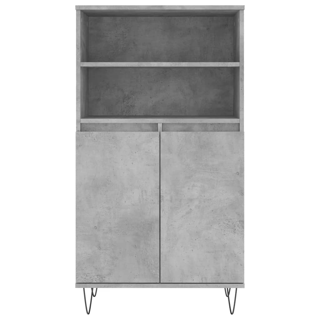 Visoka komoda siva betona 60x36x110 cm od konstruiranog drva