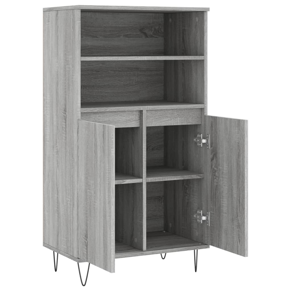 Visoka komoda siva sonome 60x36x110 cm od konstruiranog drva