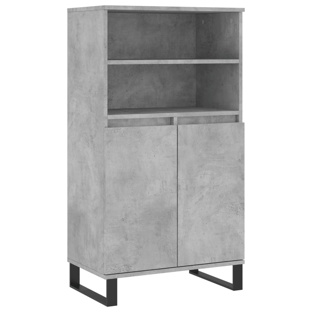 Visoka komoda siva betona 60x36x110 cm od konstruiranog drva
