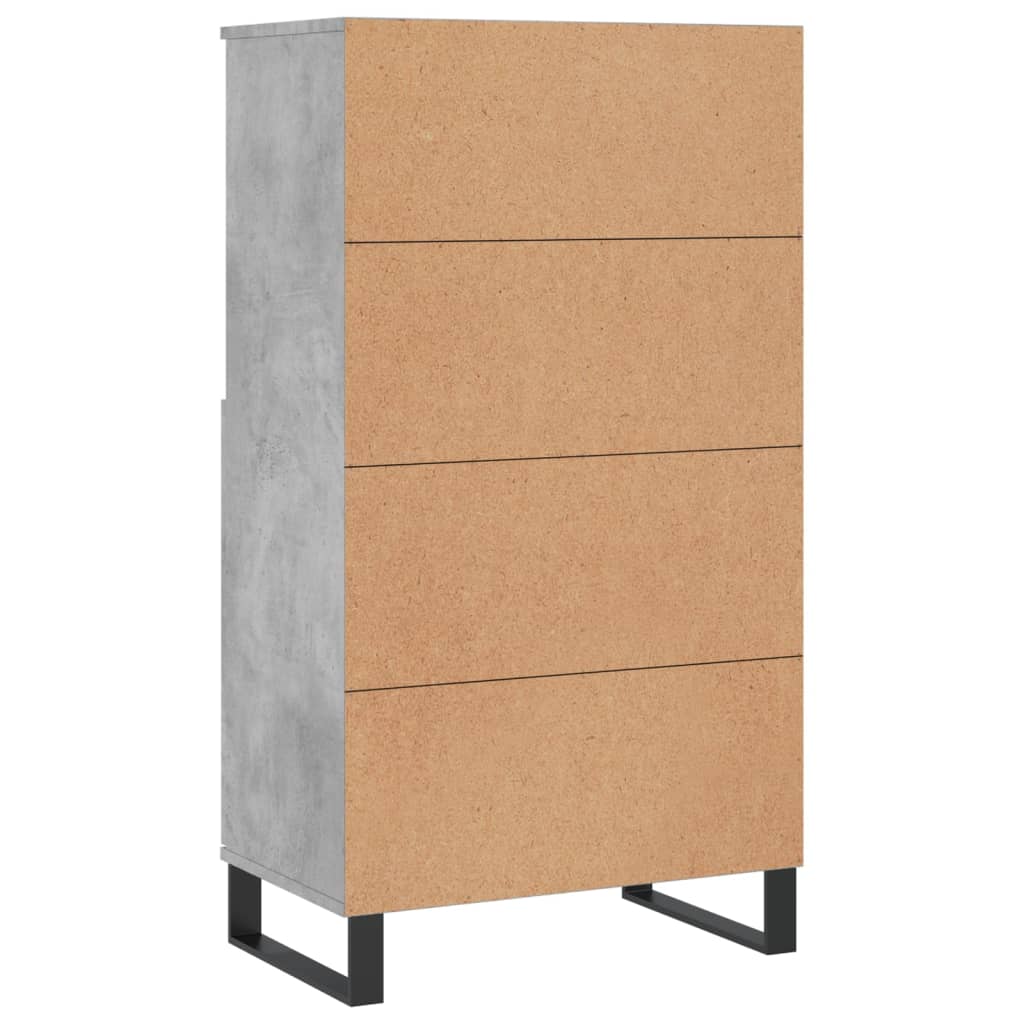 Visoka komoda siva betona 60x36x110 cm od konstruiranog drva