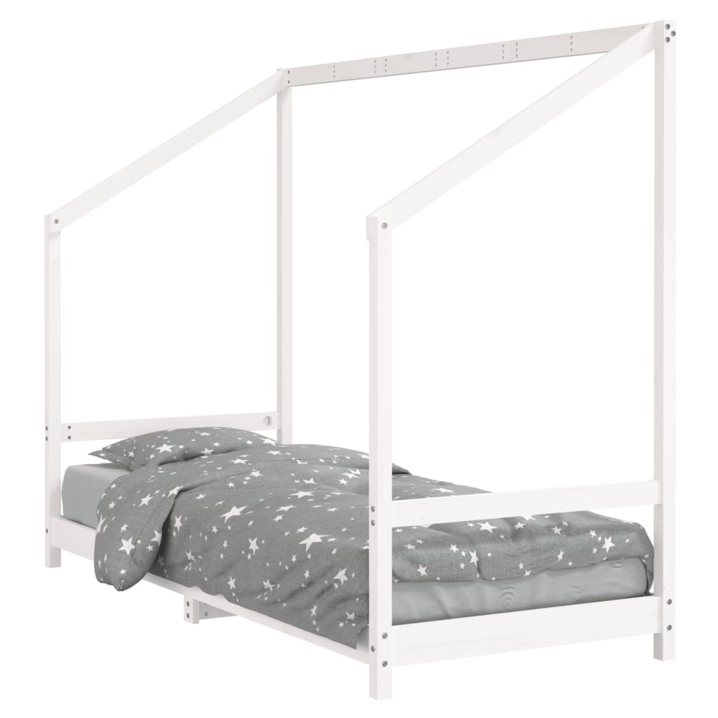 Okvir za dječji krevet bijeli 80 x 200 cm od masivne borovine