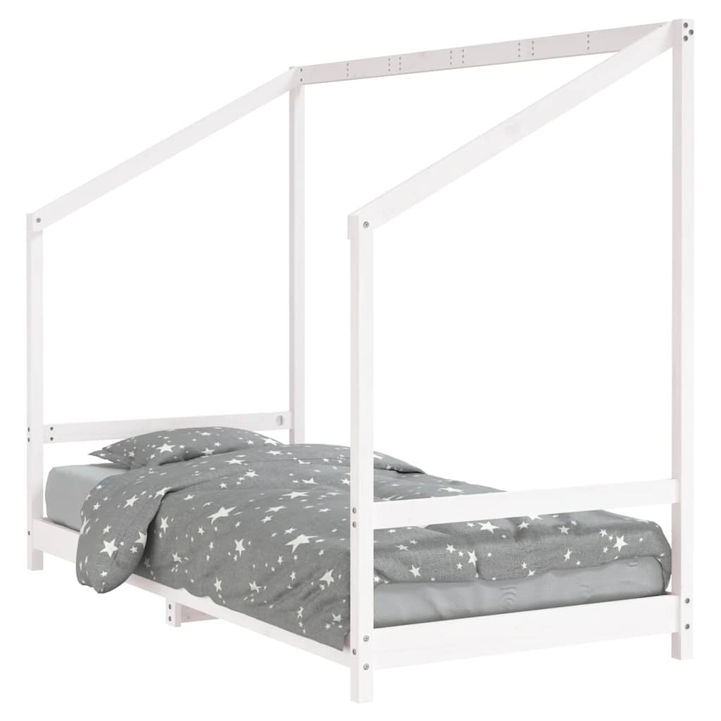 Okvir za dječji krevet bijeli 90 x 190 cm od masivne borovine