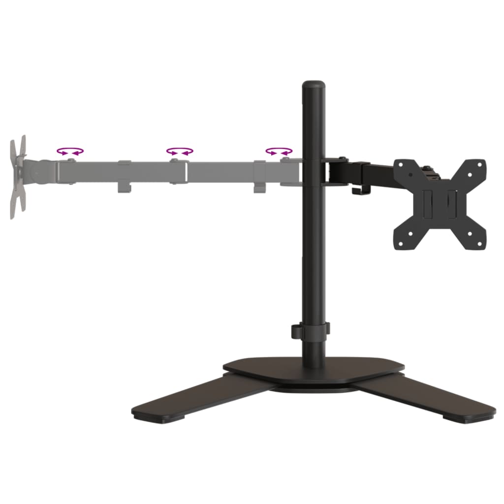 Dvostruki nosač za monitor crni čelični VESA 75/100 mm