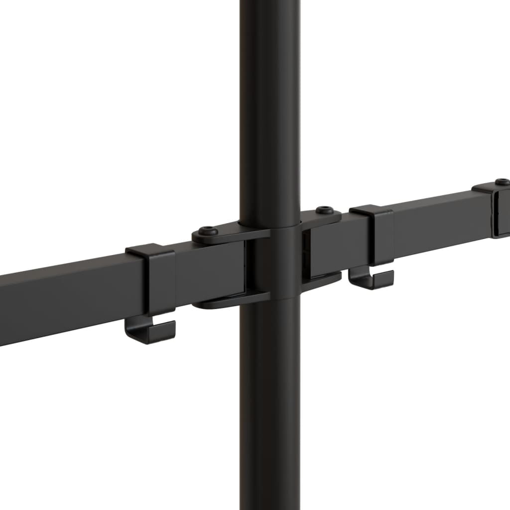 Dvostruki nosač za monitor crni čelični VESA 75/100 mm