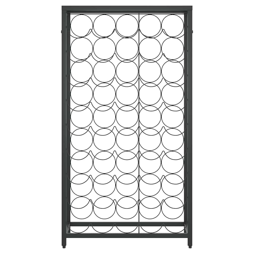 Stalak za vino za 45 boca crni 54 x 18 x 100 cm kovano željezo