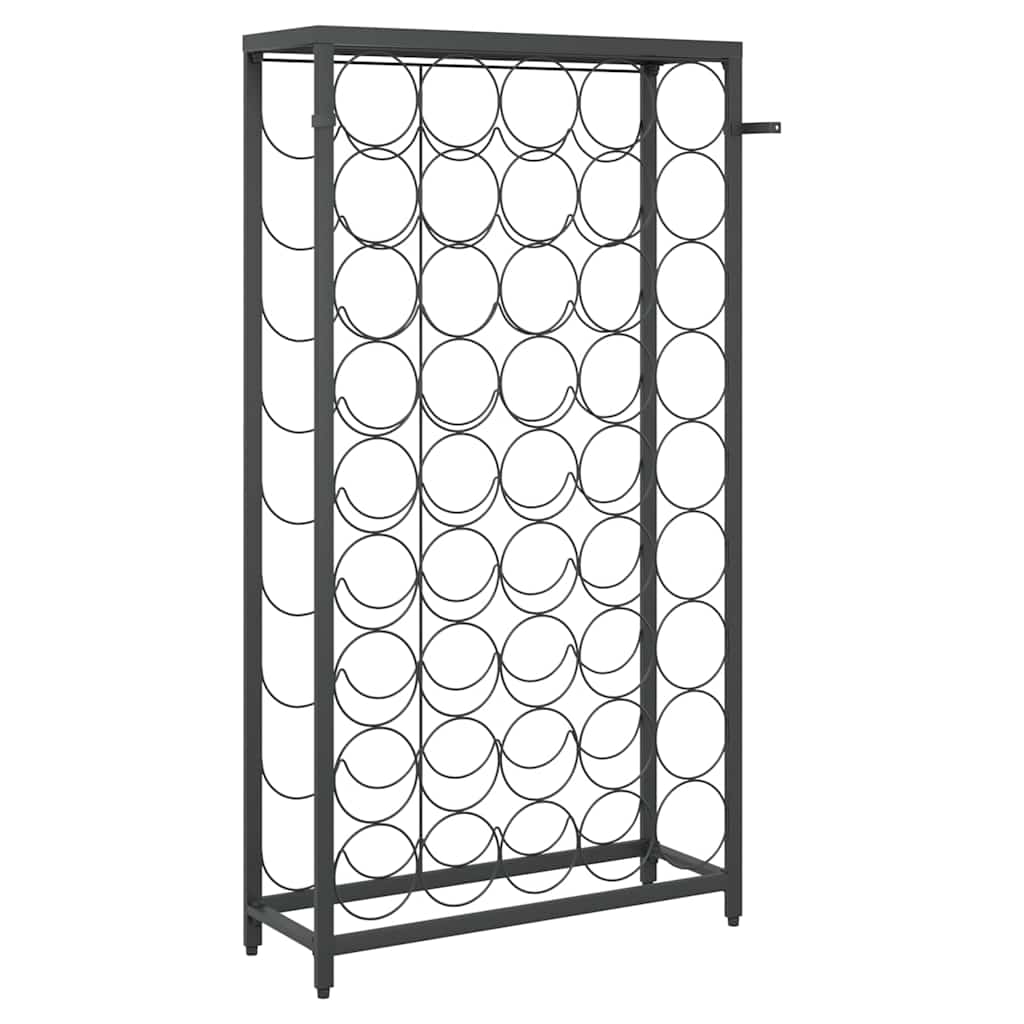 Stalak za vino za 45 boca crni 54 x 18 x 100 cm kovano željezo