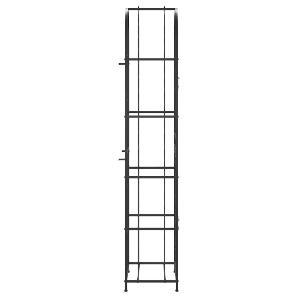 Stalak za vino za 73 boce crni 45 x 36 x 200 cm kovano željezo