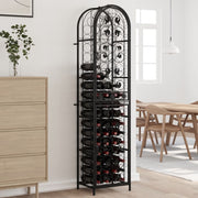 Stalak za vino za 73 boce crni 45 x 36 x 200 cm kovano željezo