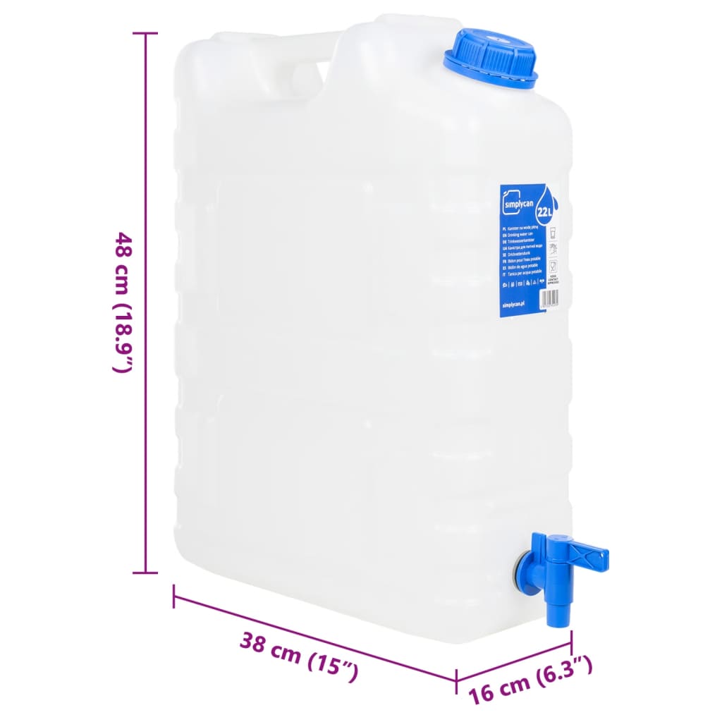 Spremnik za vodu sa slavinom prozirni 20 L plastični