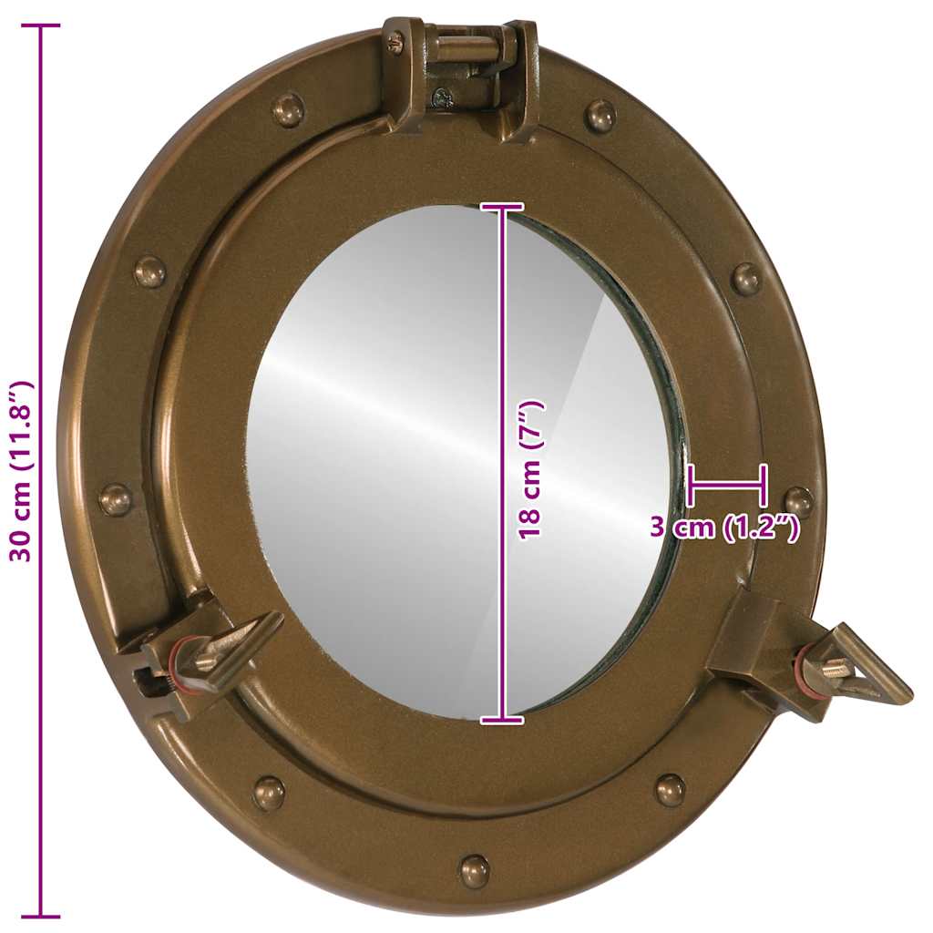 Viseće zidno ogledalo Ø 30 cm od aluminija i stakla