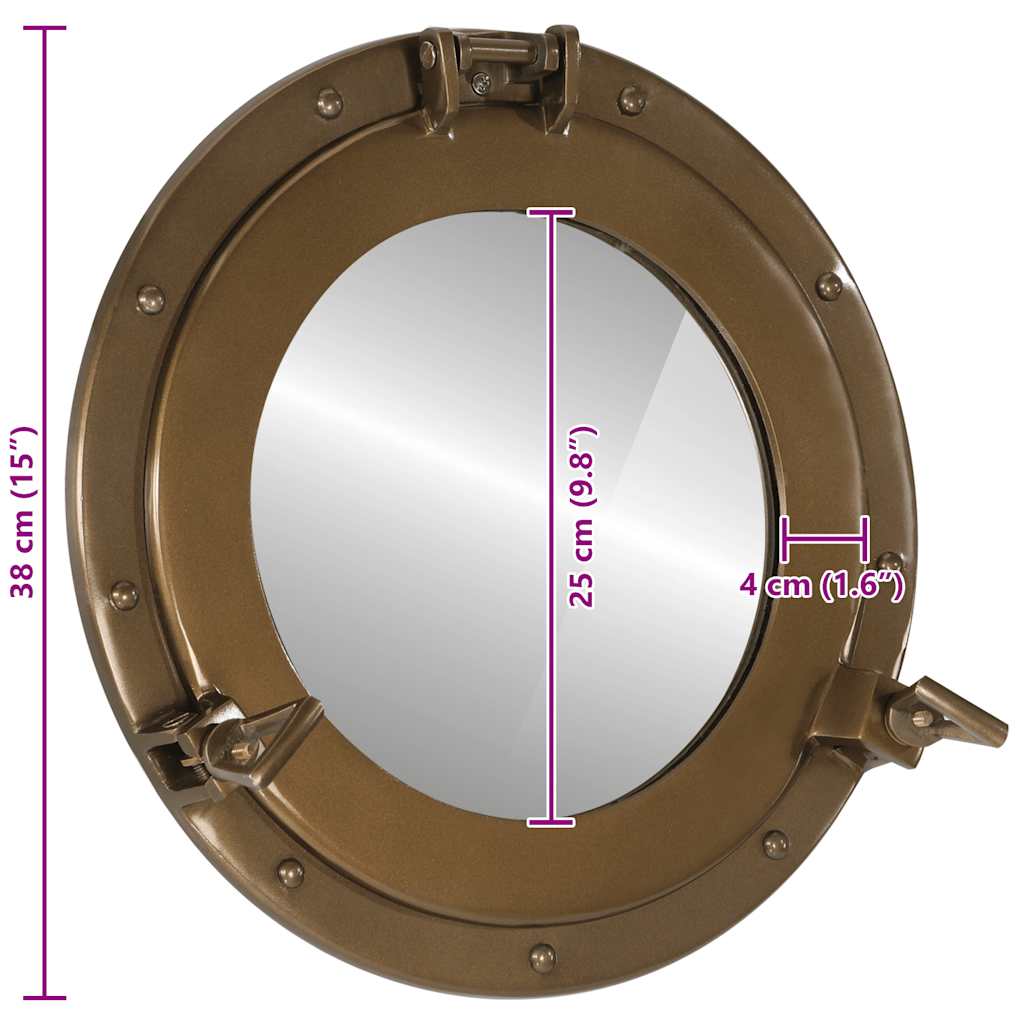 Viseće zidno ogledalo Ø 38 cm od aluminija i stakla