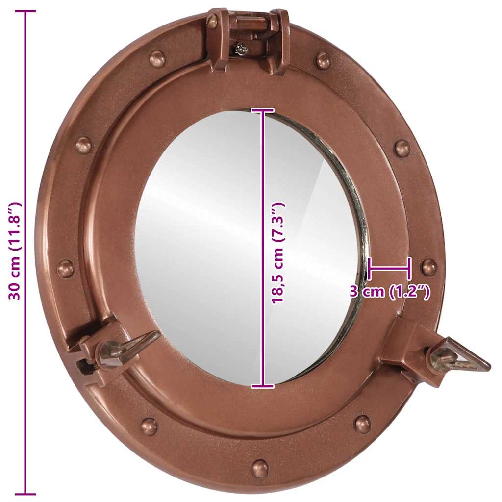 Viseće zidno ogledalo Ø 30 cm od aluminija i stakla