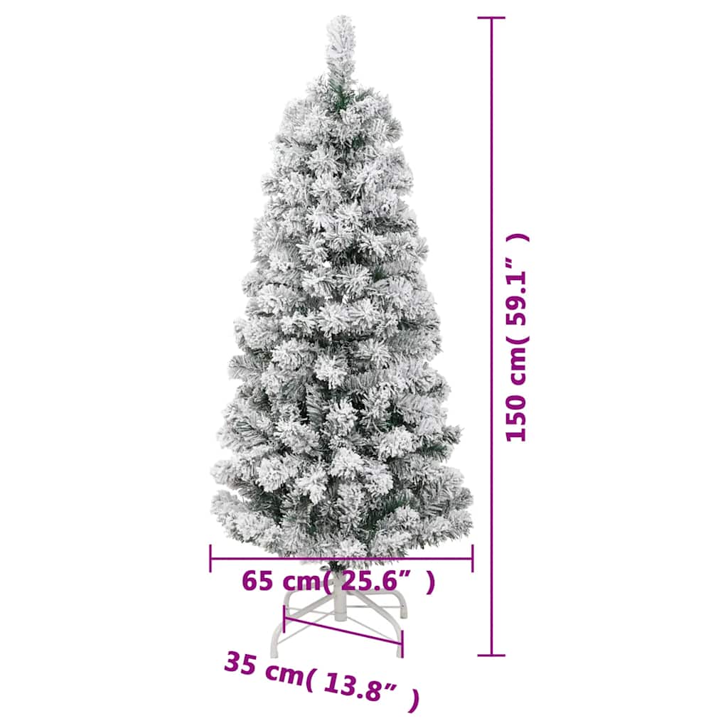Umjetno božićno drvce sa šarkama i snijegom 150 cm