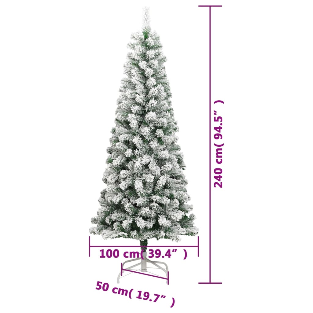 Umjetno božićno drvce sa šarkama i snijegom 240 cm