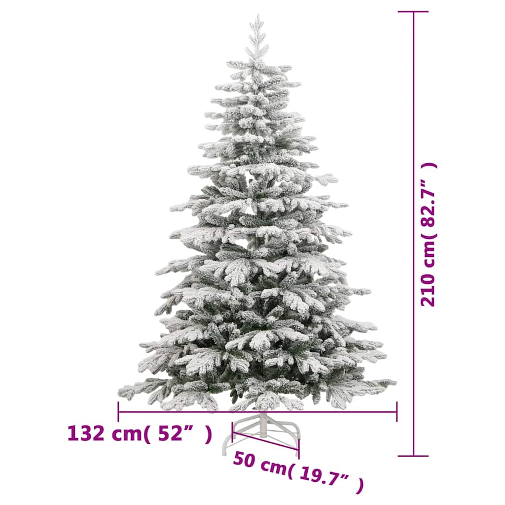 Umjetno božićno drvce sa šarkama i snijegom 210 cm