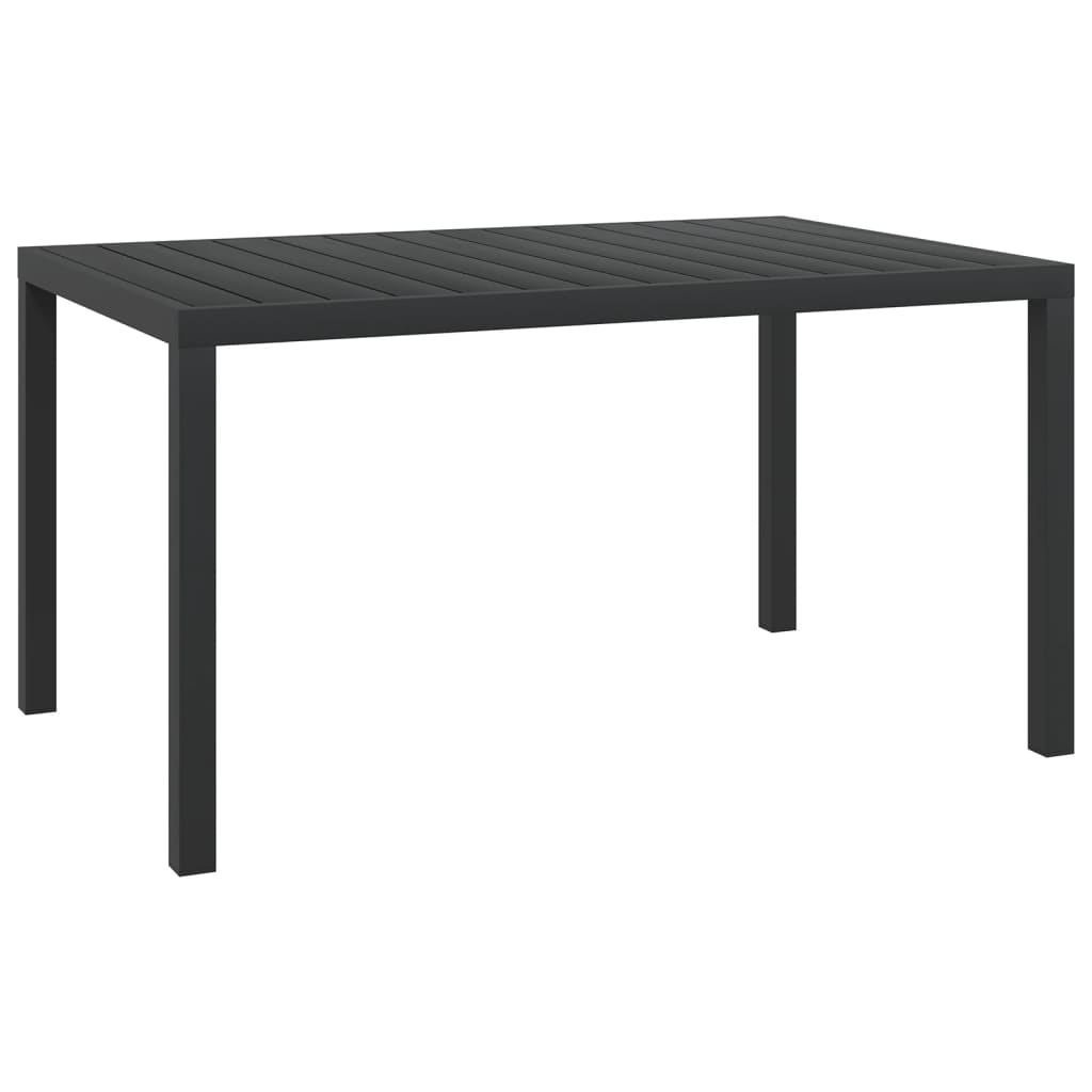 7-dijelni vrtni blagovaonski set crni aluminijski