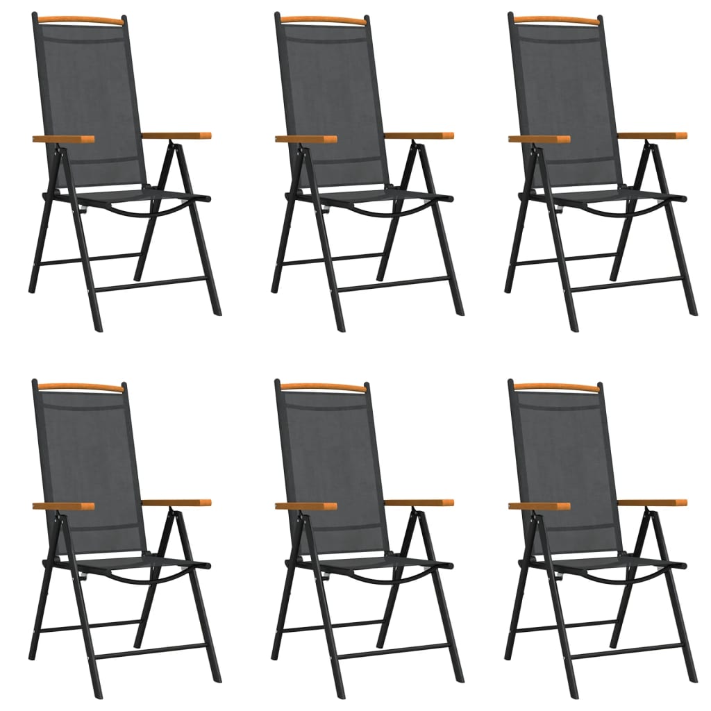 7-dijelni vrtni blagovaonski set crno-smeđi aluminijski