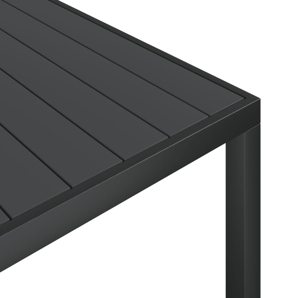7-dijelni vrtni blagovaonski set crni aluminijski