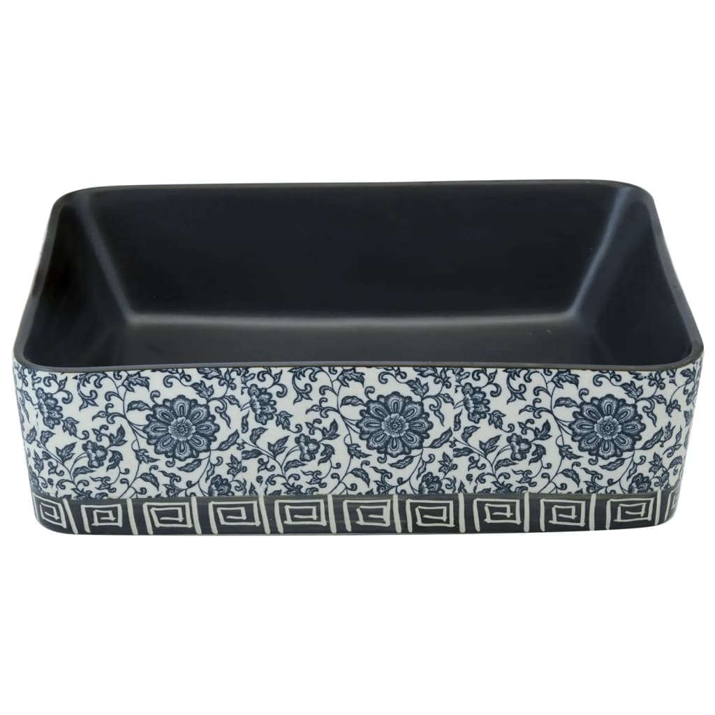 Nadgradni umivaonik crno-plavi 46 x 35,5 x 13 cm keramički