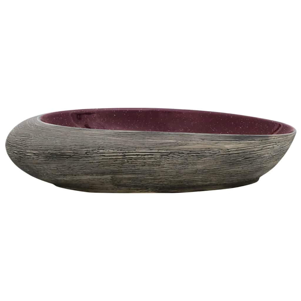 Nadgradni umivaonik ljubičasto-siv ovalni 59x40x14 cm keramički