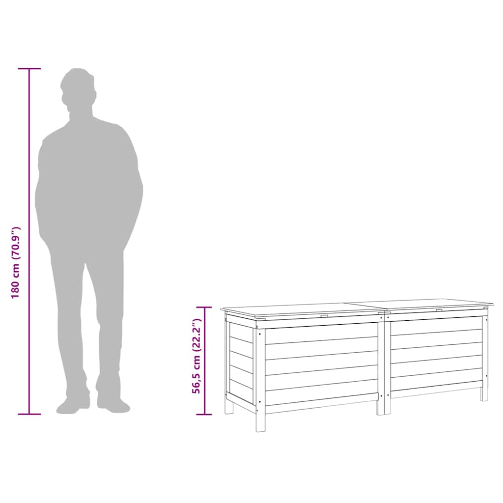 Vrtna kutija za pohranu 150x50x56,5 cm od masivne jelovine