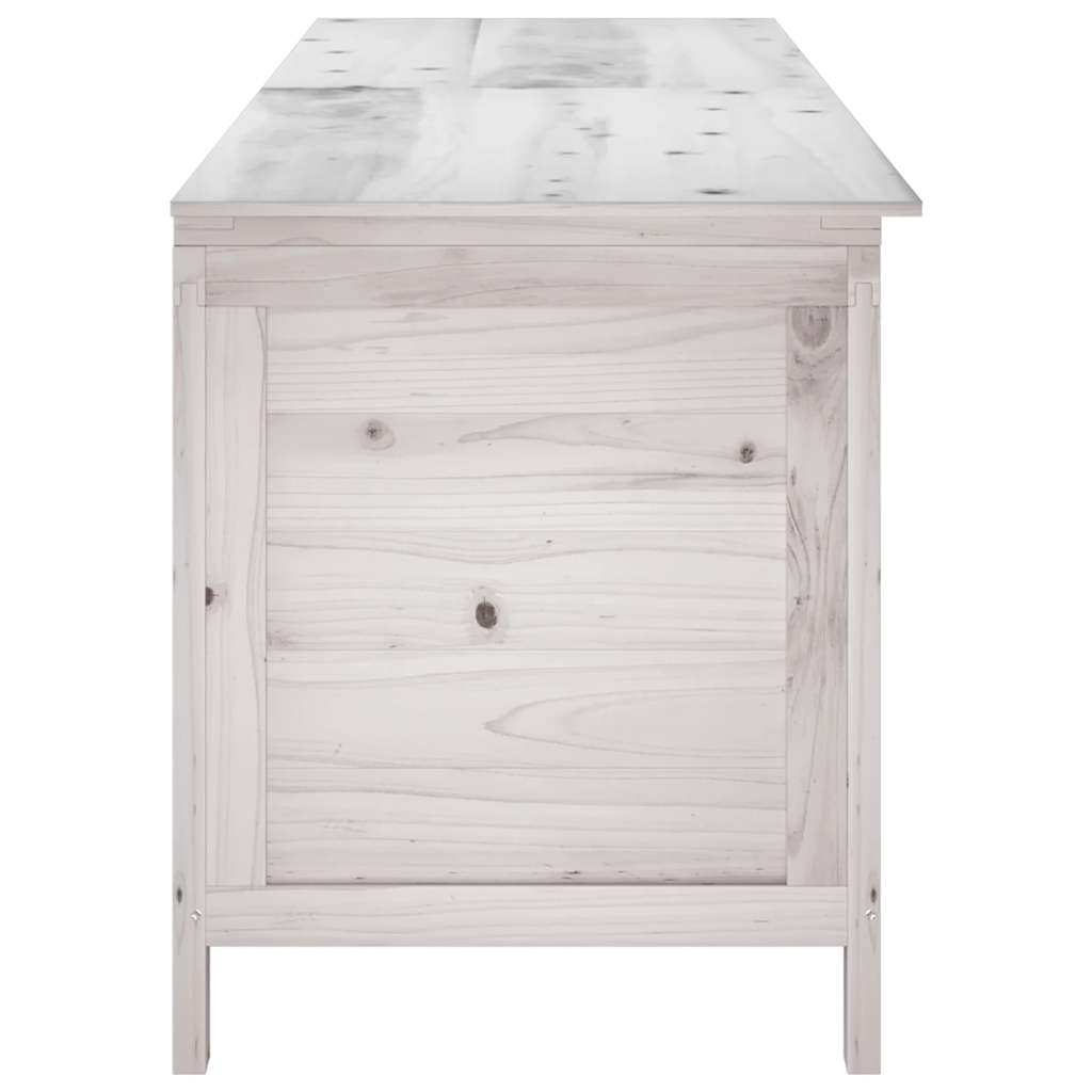 Vrtna kutija za pohranu bijela 198,5x50x56,5cm masivna jelovina