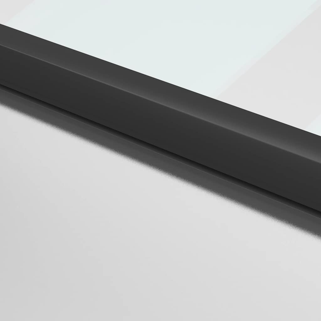 Sobna vrata tanka crna 76 x 201,5 cm kaljeno staklo i aluminij