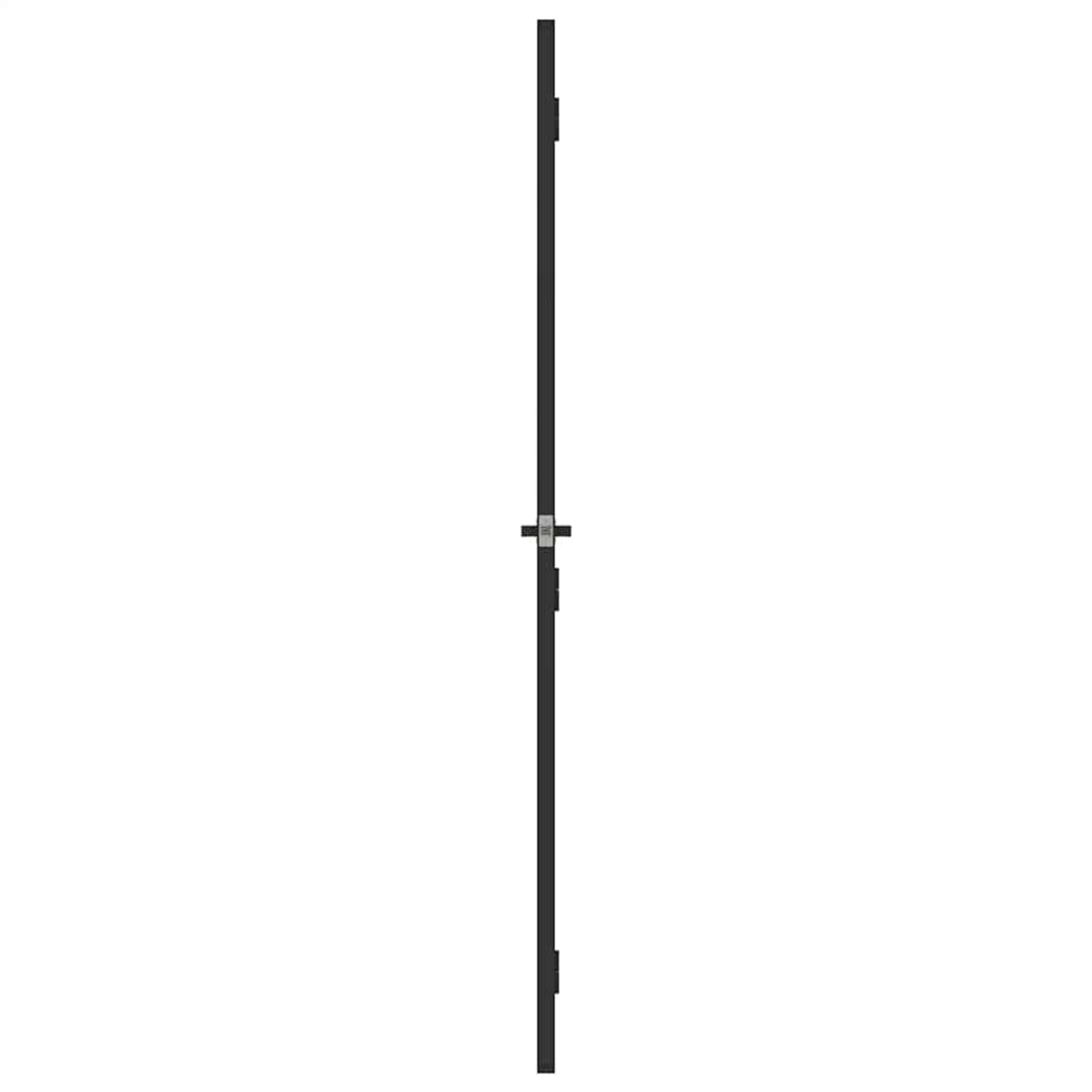 Sobna vrata tanka crna 83 x 201,5 cm kaljeno staklo i aluminij