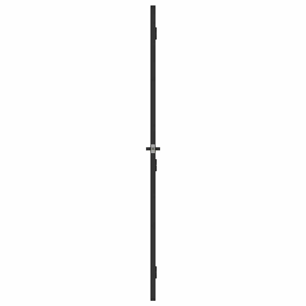 Sobna vrata tanka crna 93x201,5 cm kaljeno staklo i aluminij