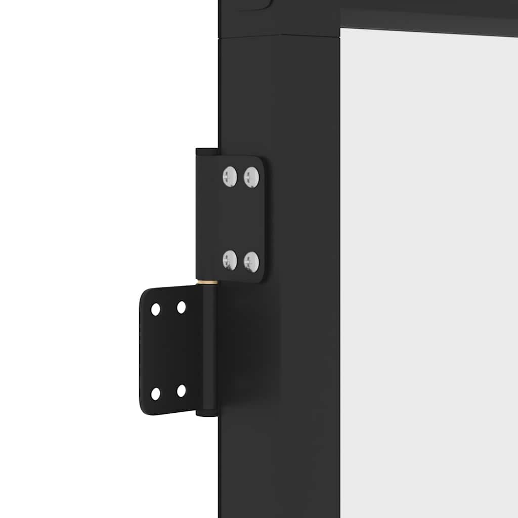 Sobna vrata tanka crna 93x201,5 cm kaljeno staklo i aluminij