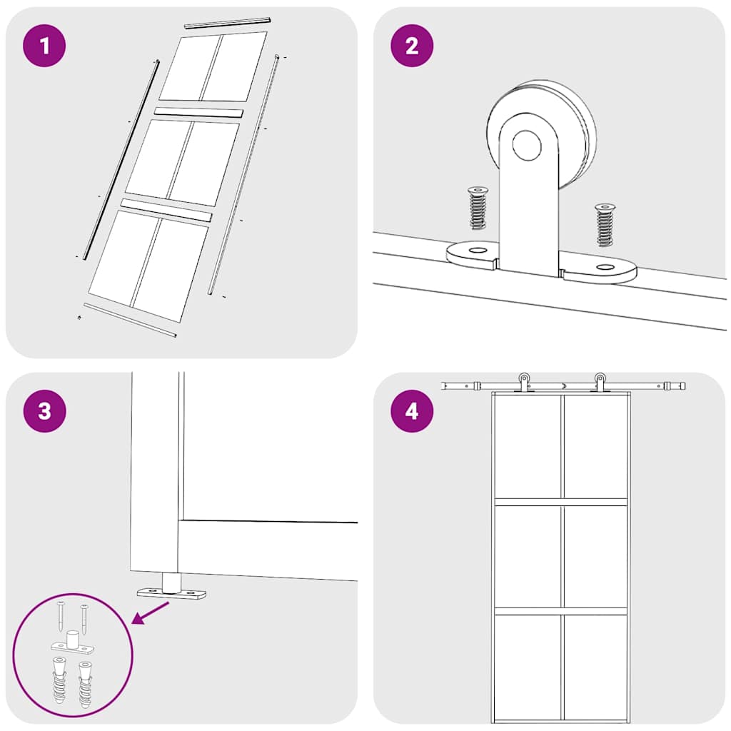 Klizna vrata zlatna 90 x 205 cm prozirno staklo ESG i aluminij