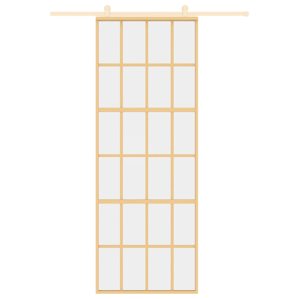 Klizna vrata zlatna 76x205 cm prozirno staklo ESG i aluminij